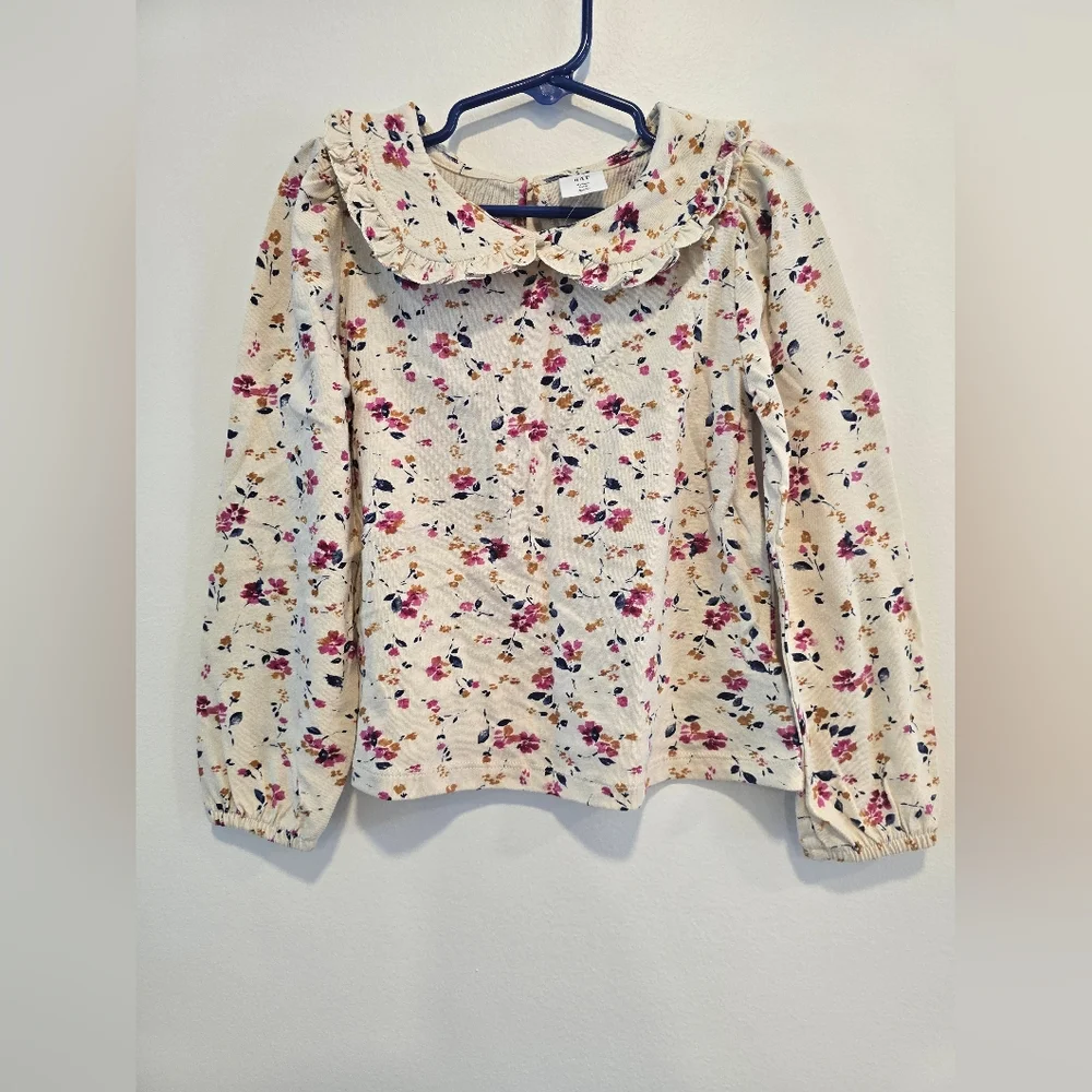 Gap Floral Kids Shirt with Peter Pan Collar Size 5 Nwt